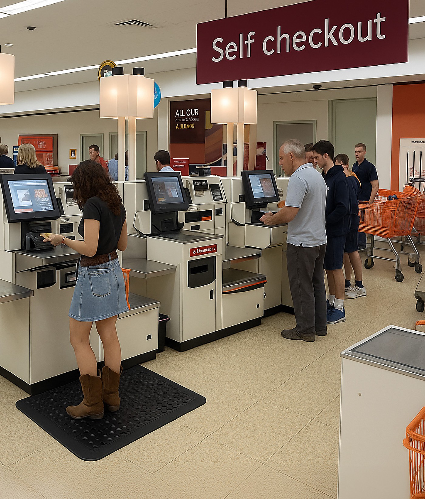 Bubble Mat Self-checkout station