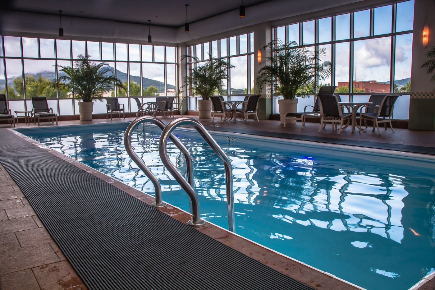 Heron Rib Hotel indoor pool deck